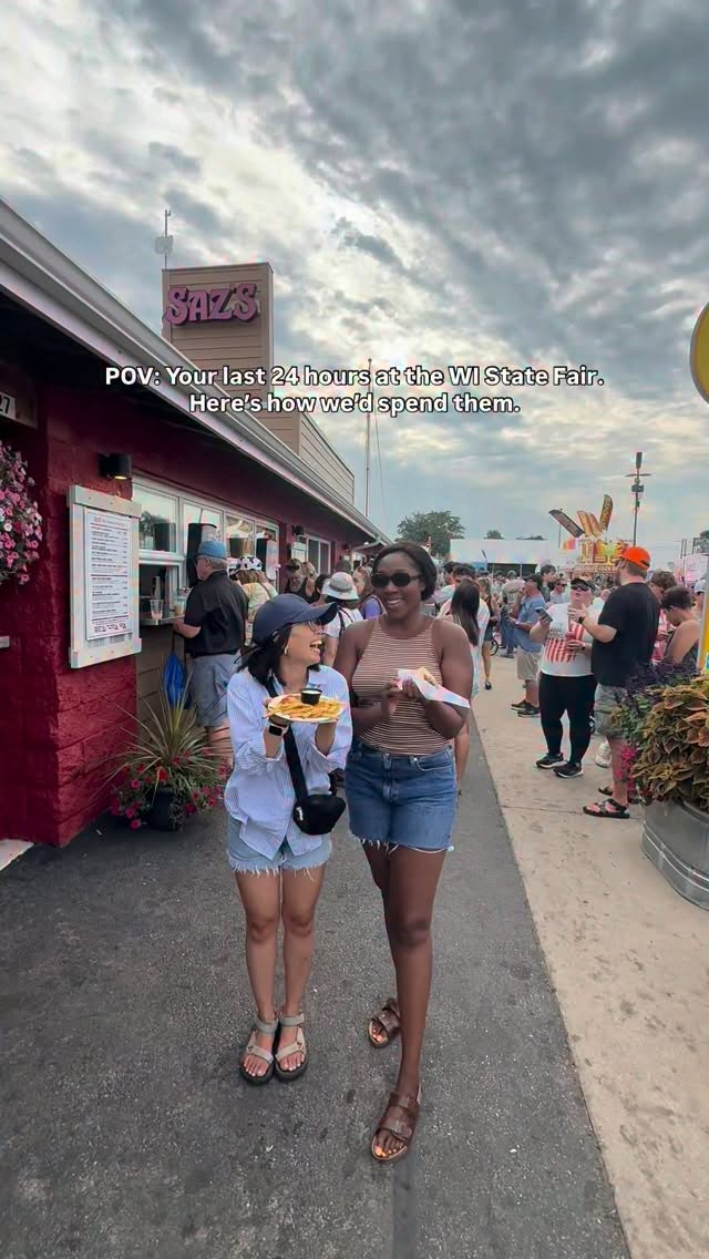 Only ONE day left at the Wisconsin State Fair! #ad

If we had 24 hours left, here’s what we’d do:
 ✔️ try the new Sweet Lemon Berry Cheese Curds at Saz’s (it’s different, but somehow works!)

✔️ feel nostalgic with a Bomb Pop drink at the Rock & Roll Beer Garden (what a combo!)

✔️ hang out at Tropics for some island vibes (frozen cocktails, anyone?)

✔️ grab a beer at Micro Brew (everything is local!)
 ✔️ ride the @america250wheel presented by @meijerstores (fair tradition!)

Save this for your last-minute fair plans & send it to your fair buddy!