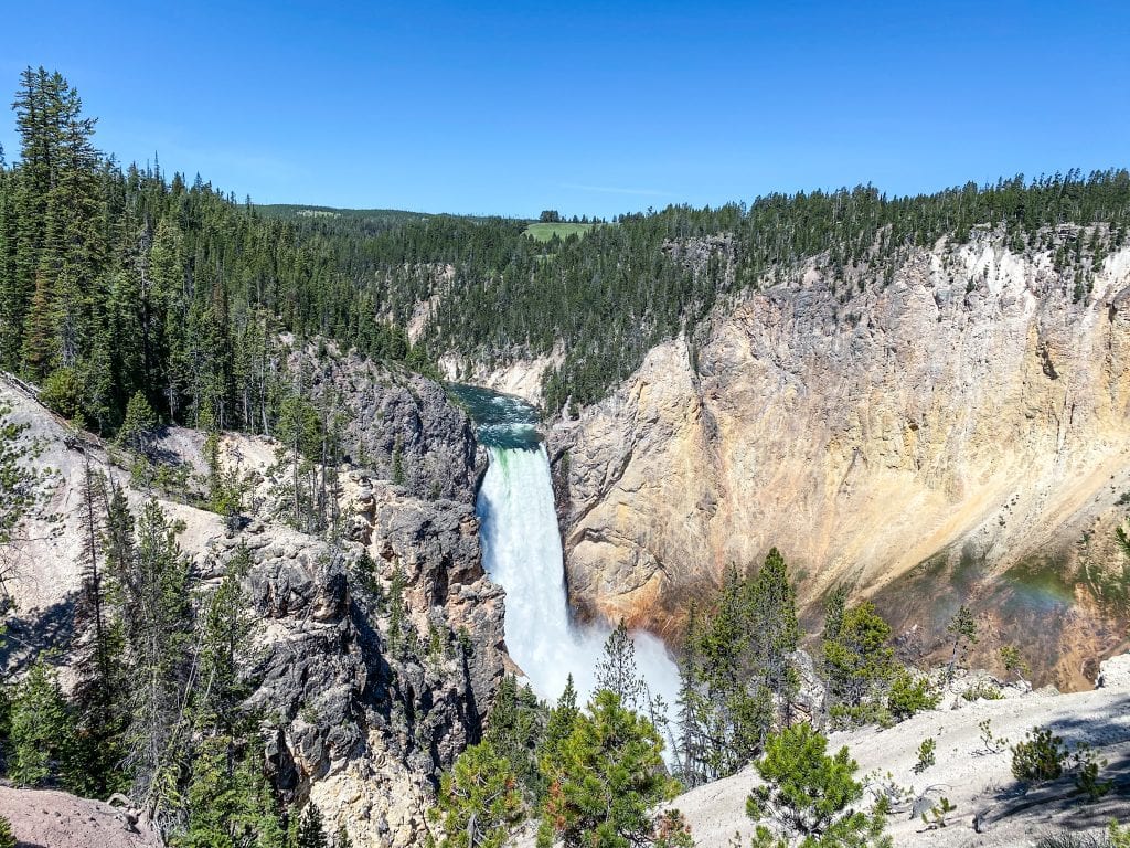 View of a waterfall at Grand Canyon of Yellowstone