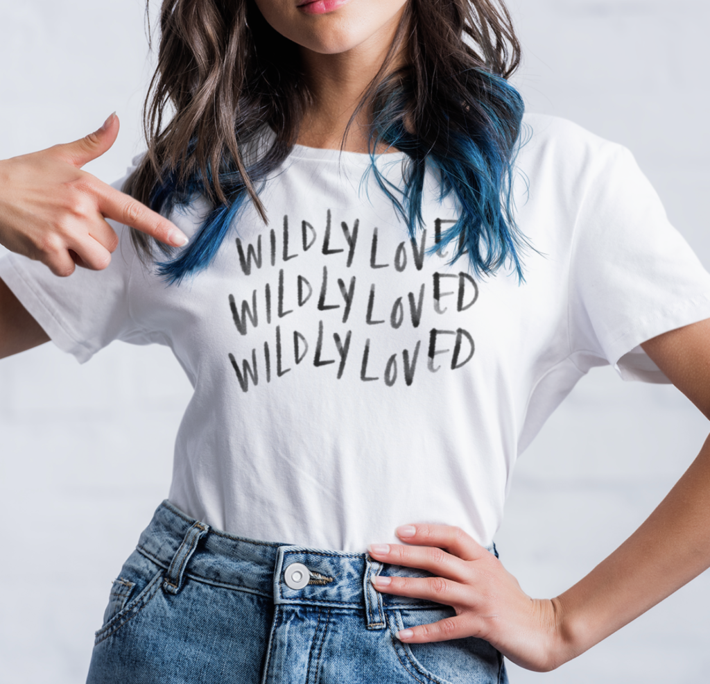 Women wearing Wildly loved t-shirt 