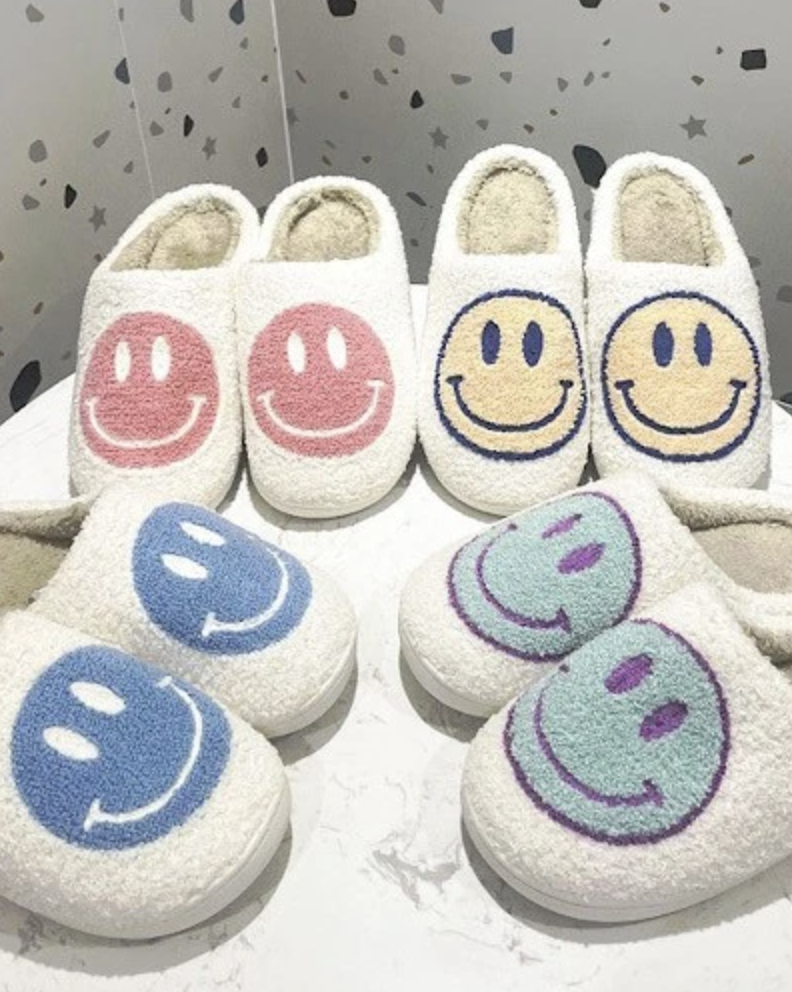 Smiley face slippers for holiday gift guide