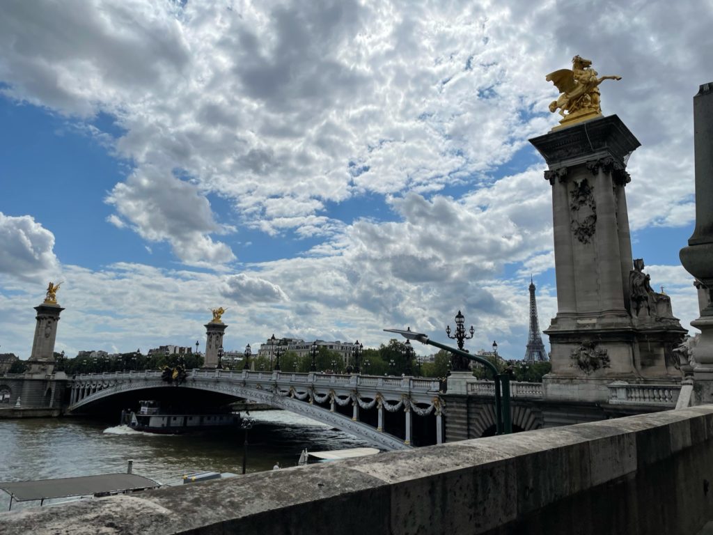 Ponte Alexandre III Bridge with blue skies 