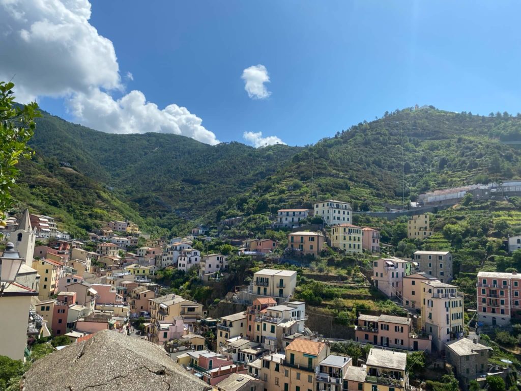 A view of Riomaggiore in Cinque Terre Italy