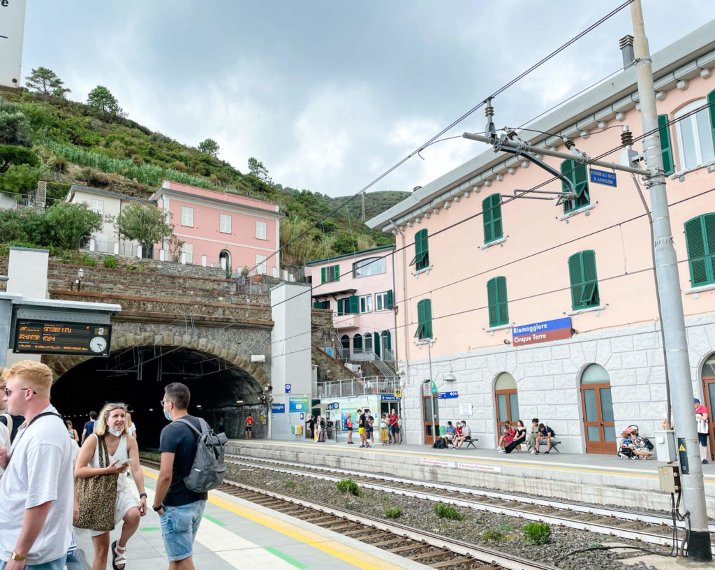 Train station in Riomaggiore Cinque Terre Italy