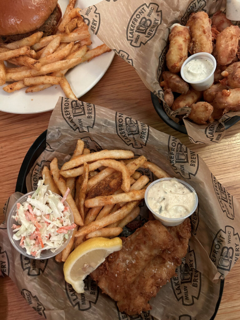 Fish fry with french fries and coleslaw