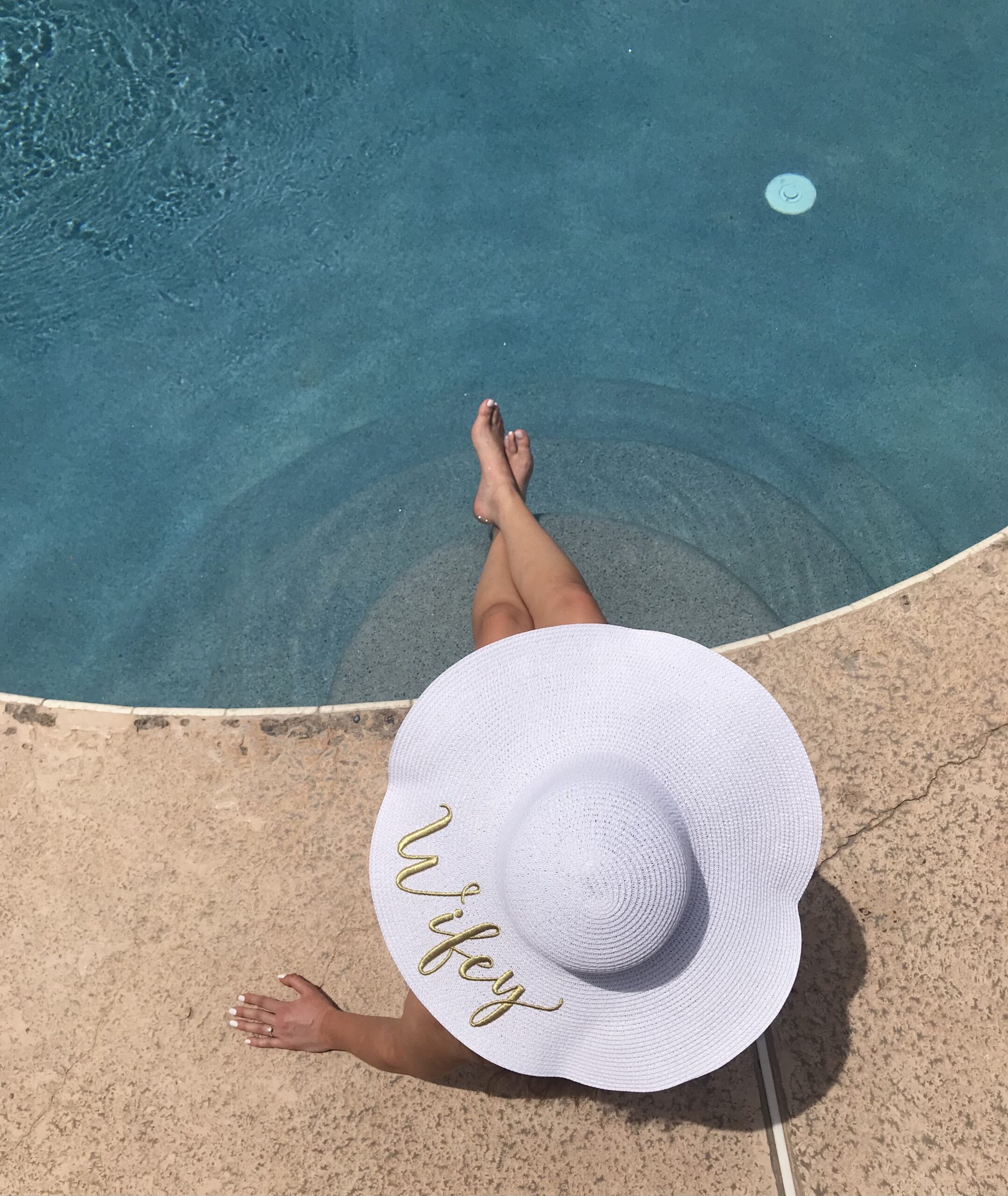 Wifey hat at the pool